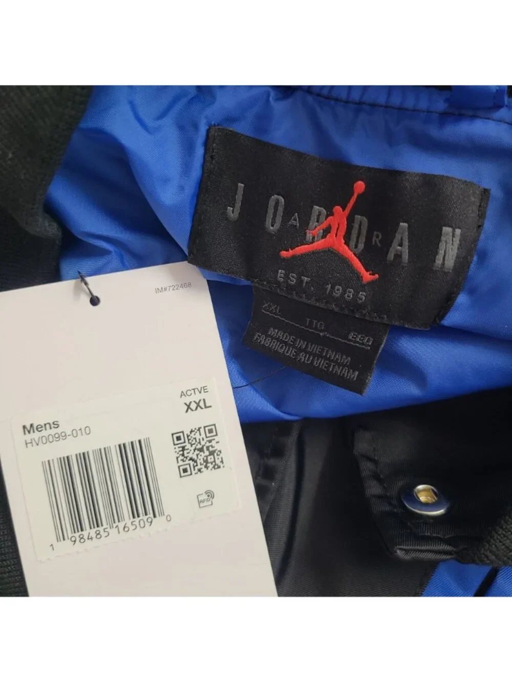 Nike Air Jordan Brooklyn University Varsity Jacket HV0099-010 Size XXL Blue